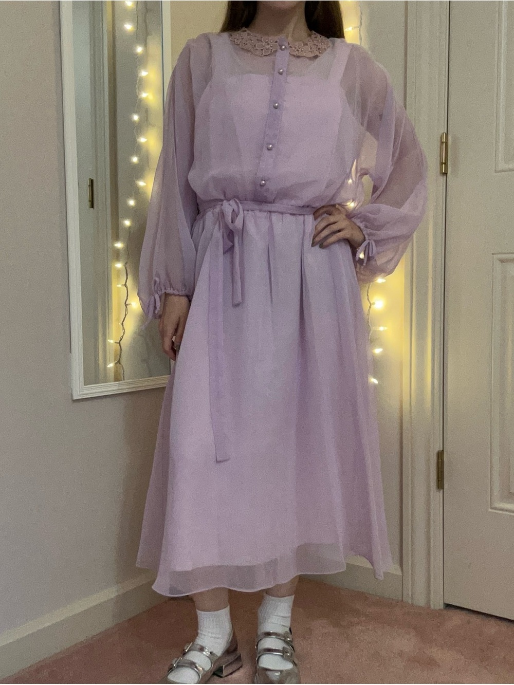 Vintage Lavender Midi Dress